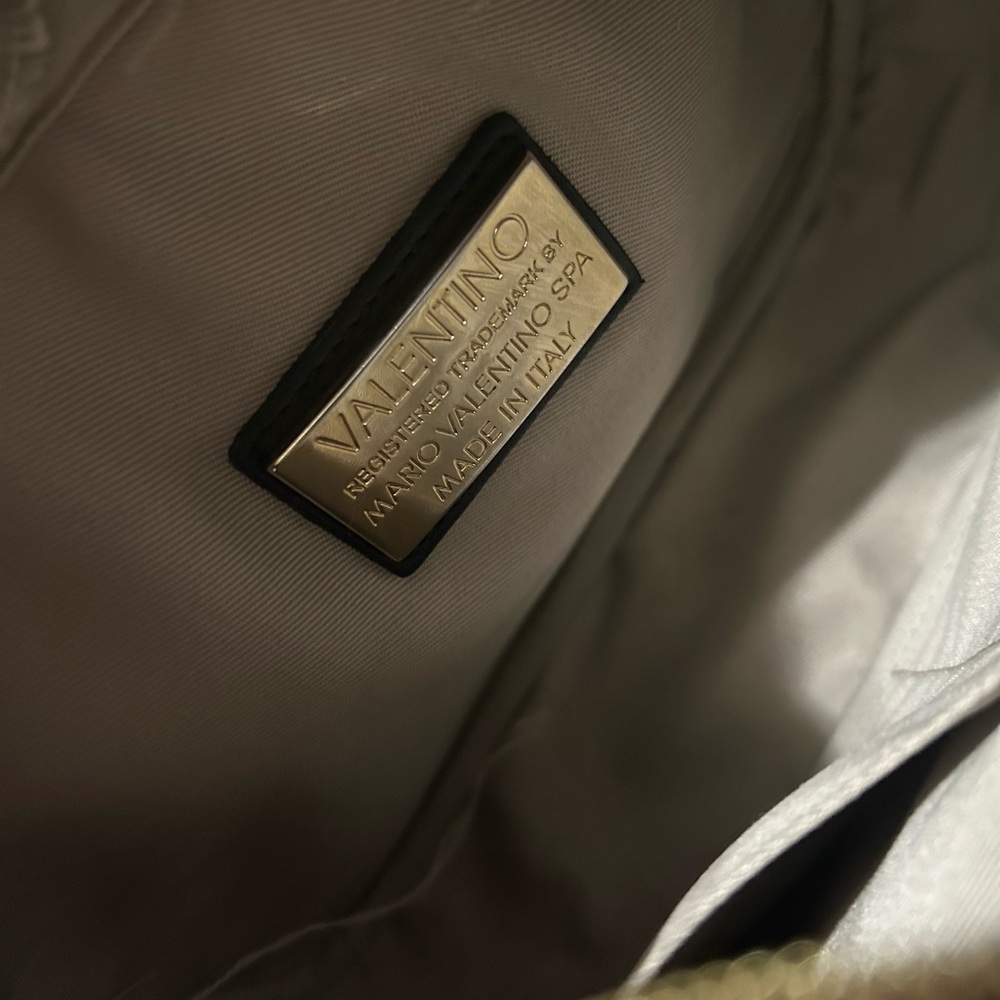 Mario Valentino Black Crossbody Leather Bag with Gold Accents Made In Italy - Picture 9 of 13
